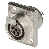 Hicon HI-XMEF5 XLR-connector Bus, inbouw verticaal Aantal polen: 5 Zilver 1 stuk(s) - thumbnail