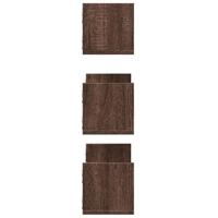 Wandschappen 3 st 58x18x18 cm bewerkt hout bruin eikenkleurig - thumbnail