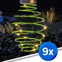 Solar led hanglamp fiesta green op zonne energie - set van 9 - thumbnail