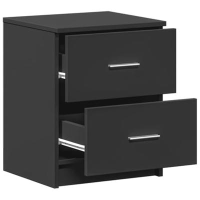 Nachtkastjes 2 st met 2 lades 40x36x50 cm zwart Nachtkastjes 2 st met 2 lades 40x36x50 cm zwart