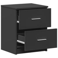 Nachtkastjes 2 st met 2 lades 40x36x50 cm zwart - thumbnail