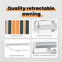 VidaXL Inklapbaar zonnescherm groen en geel 400 × 300 cm stof en staal - thumbnail