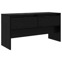 Halmeubelset met lade met plank 4 pcs Zwart Eiken Bewerkt hout - thumbnail