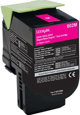 Lexmark Return Program toner 802, 1.000 pagina's, OEM 80C20M0, magenta Lexmark Return Program toner 802, 1.000 pagina's, OEM 80C20M0, magenta
