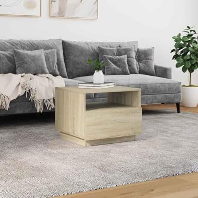 Salontafel met LED-verlichting 50x49x40 cm sonoma eikenkleurig Salontafel met LED-verlichting 50x49x40 cm sonoma eikenkleurig