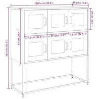 Dressoir 100,5x39x107 cm koudgewalst staal olijfgroen - thumbnail