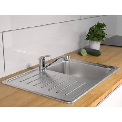 SIGNO ééngreepsmengkraan keuken, chroom kraan met verlengde uitloop en draaibereik 360° keramische schijven geluidsarme, verwisselbare 35 mm-cartouche flexibele metalen aansluitslangen mous