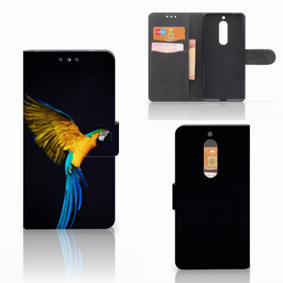 Nokia 5 Telefoonhoesje met Pasjes Papegaai Nokia 5 Telefoonhoesje met Pasjes Papegaai