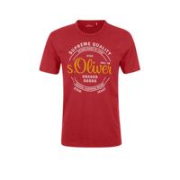 s.Oliver T-shirt met printopdruk rood - thumbnail