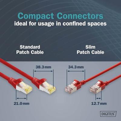Digitus DK-1632-A-050S-R RJ45 Netwerkkabel, patchkabel CAT 6A F/FTP 5 m Rood Kleurcodering, Afgeschermd, Meerdradig, Met anti-kniktule 1 stuk(s)