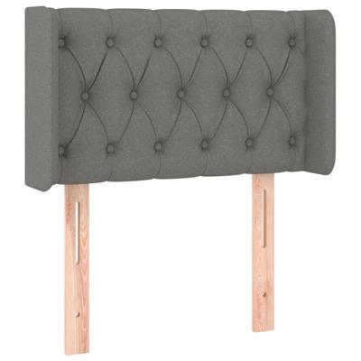 Hoofdbord LED 83x16x78/88 cm stof donkergrijs