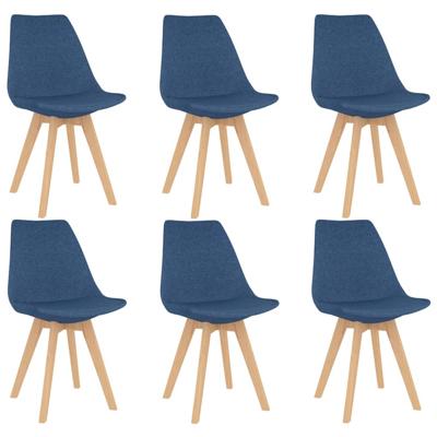 Vidaxl Eetkamerstoelen 6 St Stof Blauw