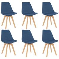 Vidaxl Eetkamerstoelen 6 St Stof Blauw - thumbnail