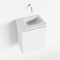 MONDIAZ OLAN 40cm toiletmeubel talc. LEX wastafel talc rechts geen kraangat - thumbnail