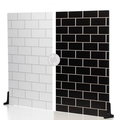 V-Flat White Subway Tile/Ebony Subway Tile - XL