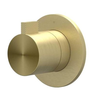 Afbouwdeel IVY Tribe Doorstroom inbouwstopkraan Symmetry Met Rond Rozet RVS316 Geborsteld Mat Goud PVD IVY