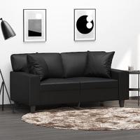 VidaXL Sierkussens 2 st 40x40 cm kunstleer zwart - thumbnail