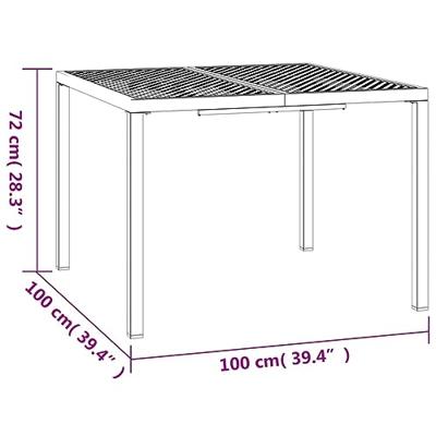 Tuintafel 100x100x72 cm staal antracietkleurig
