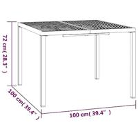 Tuintafel 100x100x72 cm staal antracietkleurig - thumbnail
