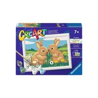 Ravensburger CreArt Schilderen op nummer konijnenvrienden - thumbnail