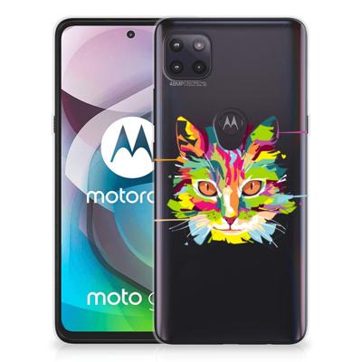 Motorola Moto G 5G Telefoonhoesje met Naam Cat Color