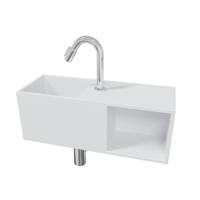 Wiesbaden Julia fonteinset solid surface met nis 54x20x20cm mat wit incl. victoria luxe fonteinkraan chroom 36.4082 - 22.3730 - 32.3535 - SW696219 - SW696209 - thumbnail