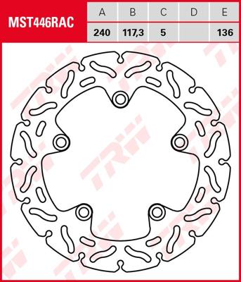 TRW remschijf "mst446rac". rotor mst446rac rigid
