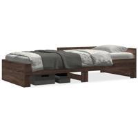Bedframe zonder matras bewerkt hout bruin eikenkleur 100x200 cm - thumbnail