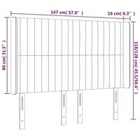 Hoofdbord LED 147x16x118/128 cm stof zwart - thumbnail