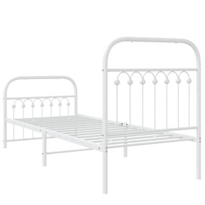 Bedframe met hoofd- en voeteneinde metaal wit 75x190 cm Bedframe met hoofd- en voeteneinde metaal wit 75x190 cm
