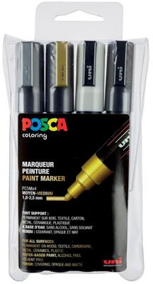 Paintmarker Uni POSCA PC5M medium assorti set à 4 stuks