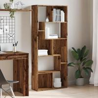 Boekenkast 67x24x161 cm bewerkt hout oud houtkleurig - thumbnail