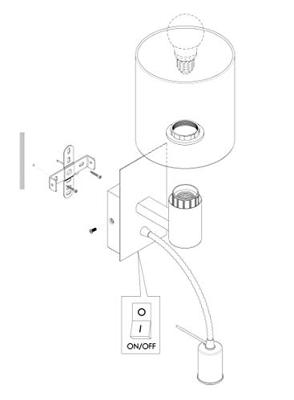 Eglo WandlampPasteri witte kap met leeslampje - 96484