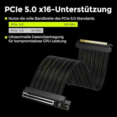 TRYX PCIe Riser-kabel PCIe 5.0 PCIe x16 bus, PCIe x16 stekker 2 cm Wit A-S200C-PCI5-G0W