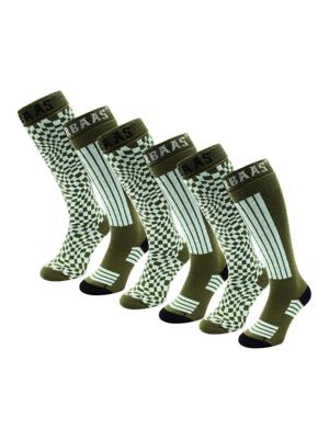 Poederbaas Skisokken 6-pack Olive Green-43/46