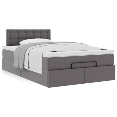 Ottoman bed met matras 120x190 cm kunstleer grijs