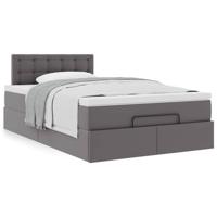 Ottoman bed met matras 120x190 cm kunstleer grijs - thumbnail