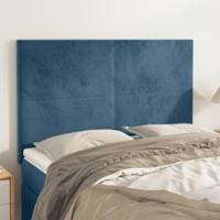 Hoofdborden 4 st 72x5x78/88 cm fluweel donkerblauw - thumbnail