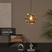 Lucide HANNELORE - Hanglamp - Ø 30 cm - 1xE27 - Mat Goud / Messing - thumbnail