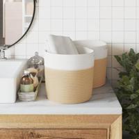 VidaXL Opbergmanden 2 st ø 28x28 cm katoen beige en wit - thumbnail