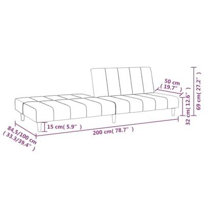 Slaapbank 2-zits fluweel zwart