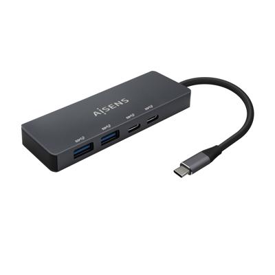 AISENS USB3.2 Gen1 5G USB-C, USB-C/M-2 x USB-C/H-2 x USB-A/H, grijs, 15 cm