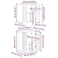 Badkamermeubelset met plank VIGO 2 pcs Bruin 67,5 x 34 x 80 cm - thumbnail