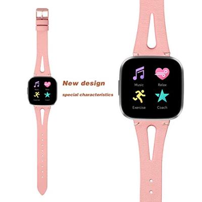 Fitbit Versa 1 / 2 & Lite bandje TPU leer - Roze - thumbnail