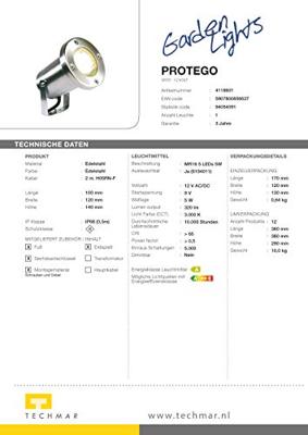 GardenLights Rvs tuinspotProtego 12V led - 4118601