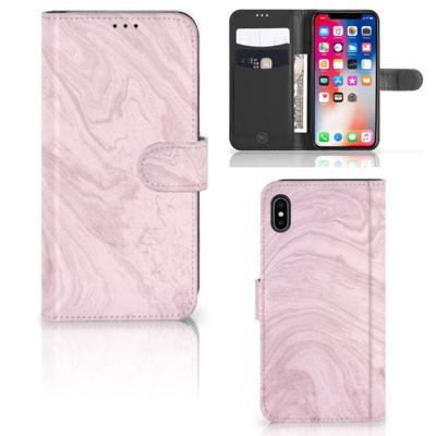 Apple iPhone Xs Max | Bookcase | Marble Pink - Origineel Cadeau Vriendin
