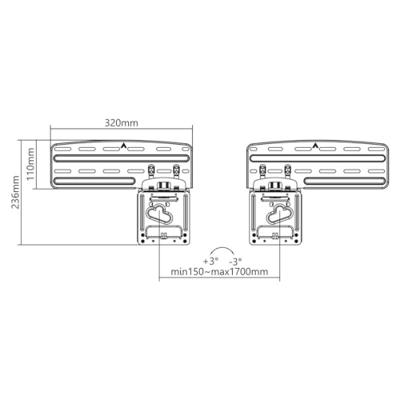 Nedis TVWM5065BK Vaste Tv-muurbeugel 43 - 85 " Maximaal Schermgewicht: 60 Kg Minimale Muurafstand: 7.50 Mm Staal Zwart - thumbnail