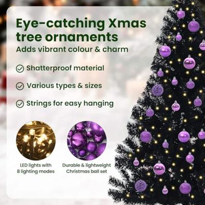 VidaXL Kunstmatig voorverlicht kerstboom met 150 led zwart 150 cm pvc