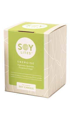 Soylites Soycandle Energise - Peppermint, Spearmint, Geranium & Ginger