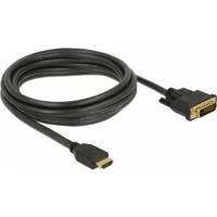 Delock 85655 HDMI-kabel HDMI / DVI Aansluitkabel HDMI-A-stekker, DVI-D 24+1-polige stekker 3 m Zwart Afgeschermd (drievoudig), Vergulde steekcontacten - thumbnail